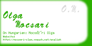 olga mocsari business card